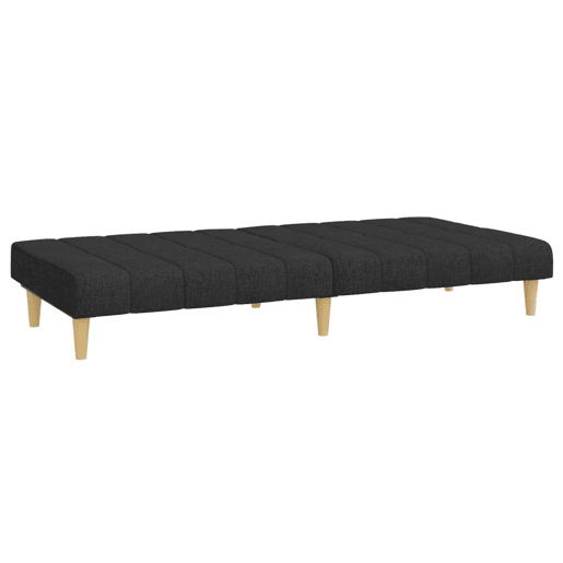 vidaXL Sofá-cama de 2 lugares tecido preto