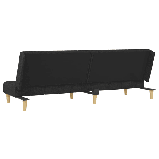vidaXL Sofá-cama de 2 lugares tecido preto