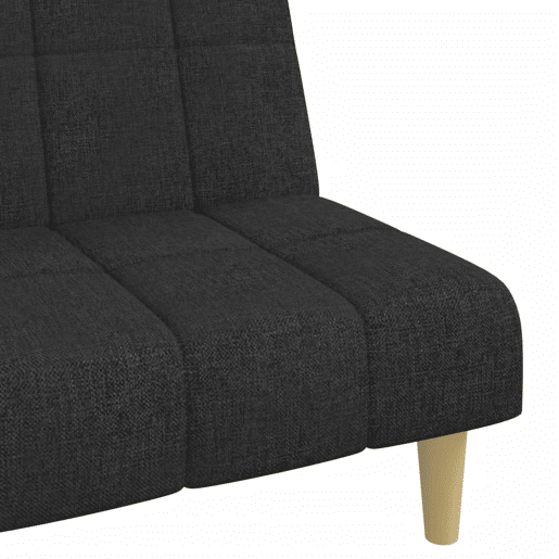 vidaXL Sofá-cama de 2 lugares tecido preto