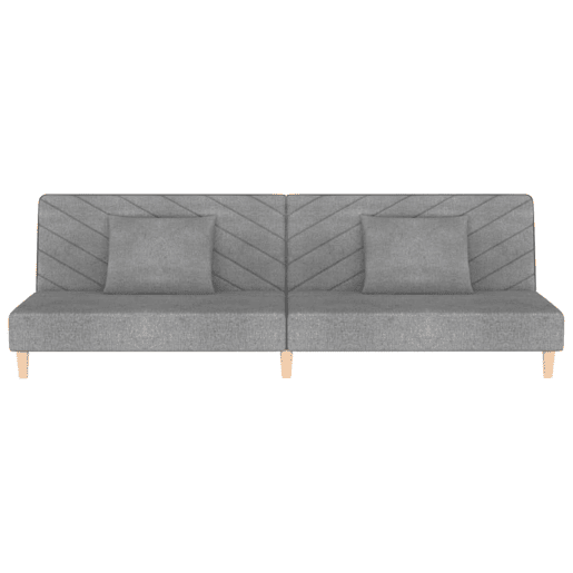 vidaXL Sofá-cama 2 lugares com duas almofadas tecido cinzento-claro