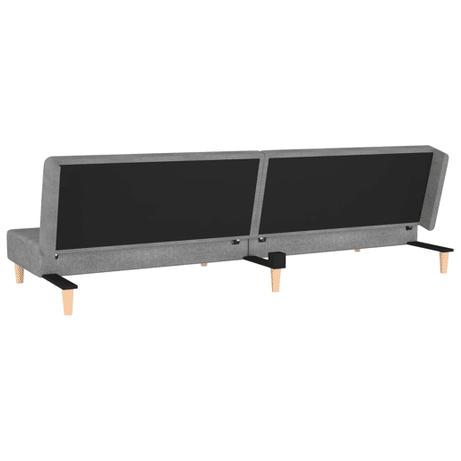 vidaXL Sofá-cama 2 lugares com duas almofadas tecido cinzento-claro