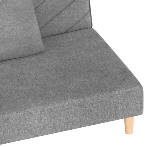 vidaXL Sofá-cama 2 lugares com duas almofadas tecido cinzento-claro