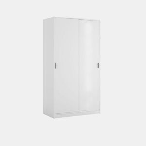 Roupeiro Lenor 2 portas de correr Branco 100 x 200 x 50 cm