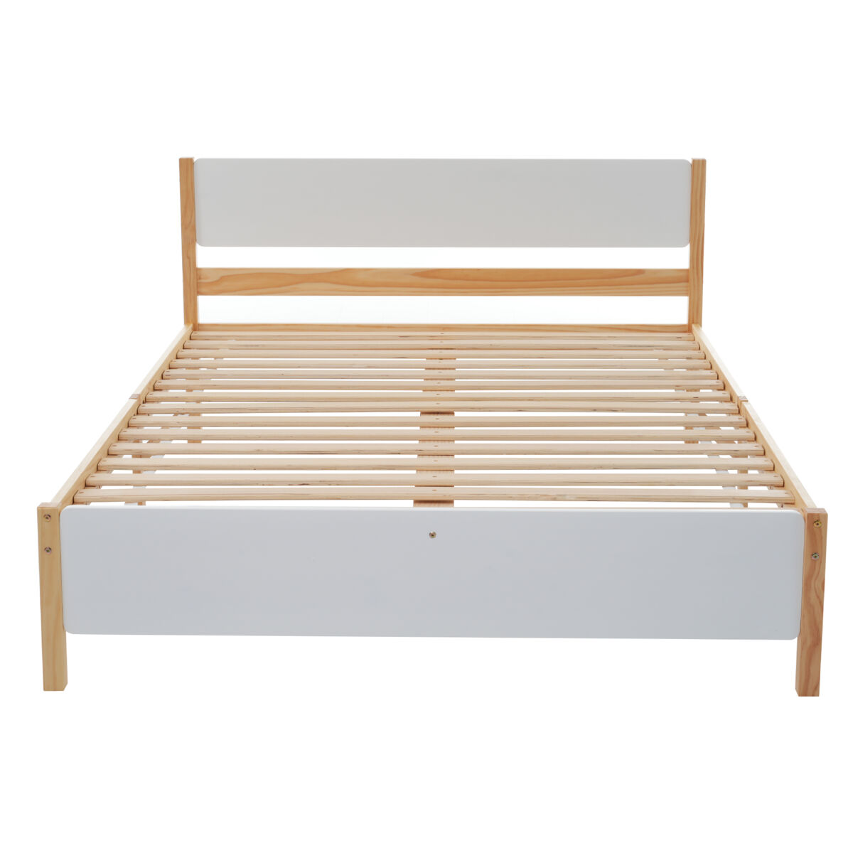 cama de matrimonio de madera de pino 140x200cmblanconatural