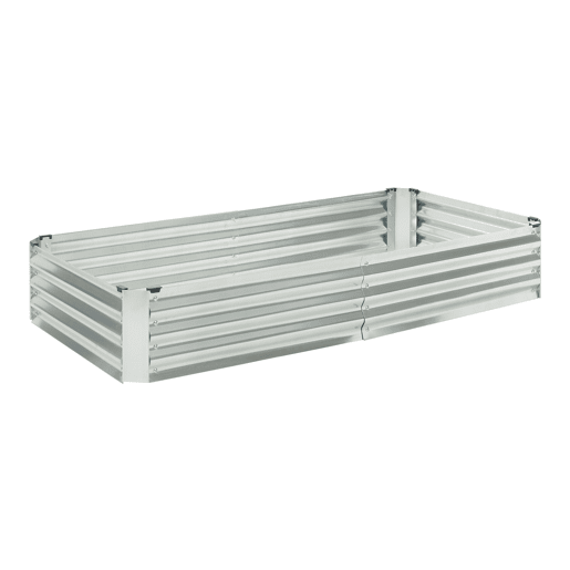 Canteiro de plantação elevado Celano aço 180x90x30cm Prata en.casa