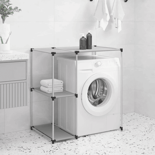 vidaXL Estante de arrumação p máquina de lavar roupa ferro cinza vidaXL Estante de arrumação p máquina de lavar roupa ferro cinza