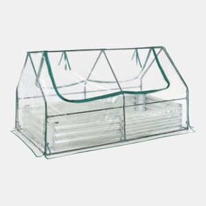 Canteiro de jardim elevado Balsorano com estufa 186x96x98 cm - Transparente en.casa