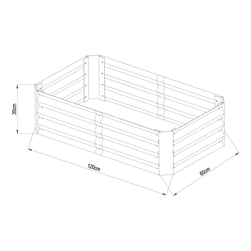 Canteiro de plantação elevado Celano aço 120x60x30cm Prata en.casa