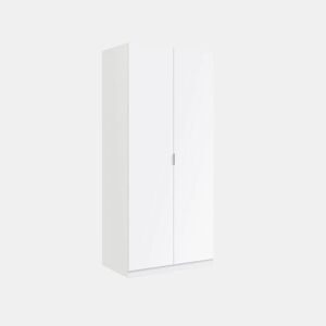 Armário de 2 portas com design prático, 81 x 180 cm, Astra Branco 81 x 180 x 52 cm