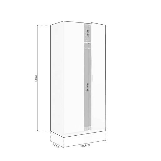 Roupeiro Astra 2 portas Branco 81 x 180 x 52 cm