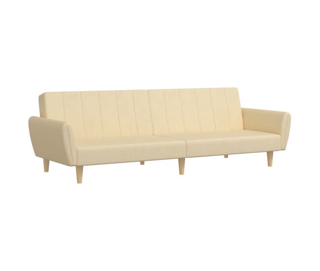 Vidaxl sofá cama de 2 plazas tela color crema
