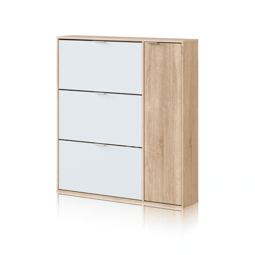 Sapateira Eris 4 Portas Artik White (Branco mate) - Carvalho canadiano 106 x 115 x 22 cm