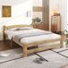 Cama de matrimonio de madera de pino Cama de matrimonio de madera de pino Natural