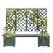 Jardinera de madera maciza con enrejados Jardinera de madera maciza con enrejados Gris