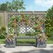 Jardinera de madera maciza con enrejados Jardinera de madera maciza con enrejados Gris