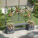 Jardinera de madera maciza con enrejados Jardinera de madera maciza con enrejados Gris