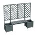 Jardinera de madera maciza con enrejados Jardinera de madera maciza con enrejados Gris