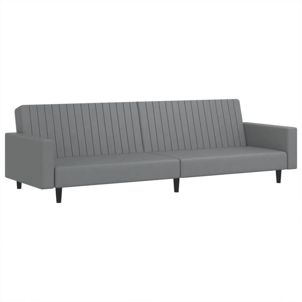 Vidaxl sofá cama de 2 plazas cuero sintético gris