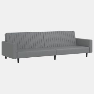 vidaXL Sofá-cama de 2 lugares couro artificial cinzento