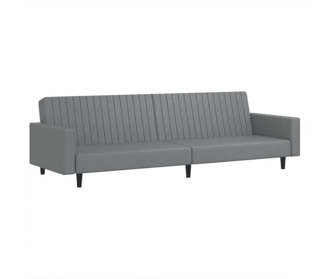 Vidaxl sofá cama de 2 plazas cuero sintético gris