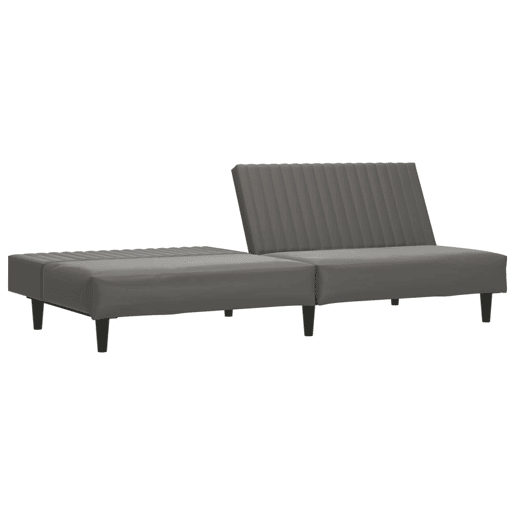 vidaXL Sofá-cama de 2 lugares couro artificial cinzento vidaXL Sofá-cama de 2 lugares couro artificial cinzento