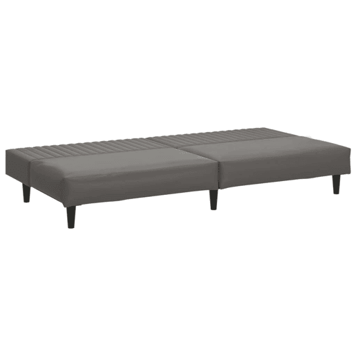 vidaXL Sofá-cama de 2 lugares couro artificial cinzento vidaXL Sofá-cama de 2 lugares couro artificial cinzento