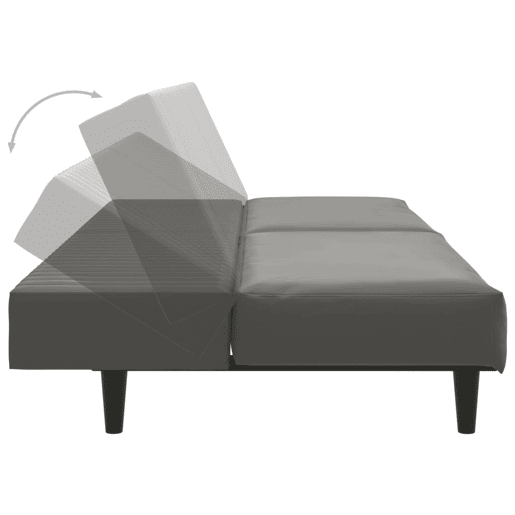 vidaXL Sofá-cama de 2 lugares couro artificial cinzento vidaXL Sofá-cama de 2 lugares couro artificial cinzento