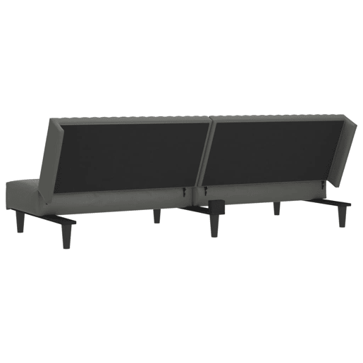 vidaXL Sofá-cama de 2 lugares couro artificial cinzento vidaXL Sofá-cama de 2 lugares couro artificial cinzento