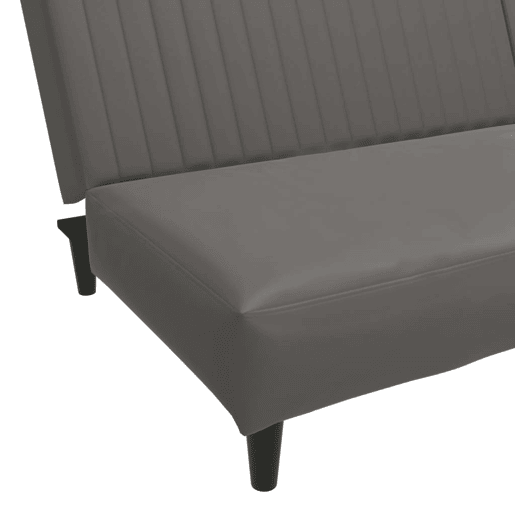 vidaXL Sofá-cama de 2 lugares couro artificial cinzento vidaXL Sofá-cama de 2 lugares couro artificial cinzento