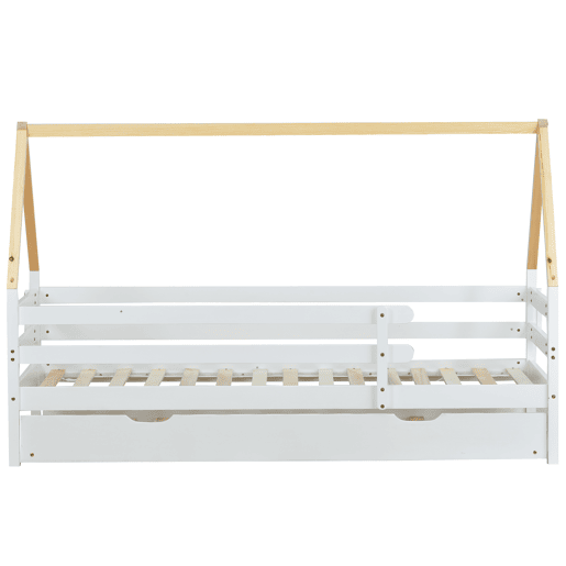 Cama gavetão,cama-casa de madeira de pinho 90x200(90x190)cm,branco