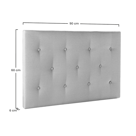 Cabeceira estofada Turin 90x60 cm Bege