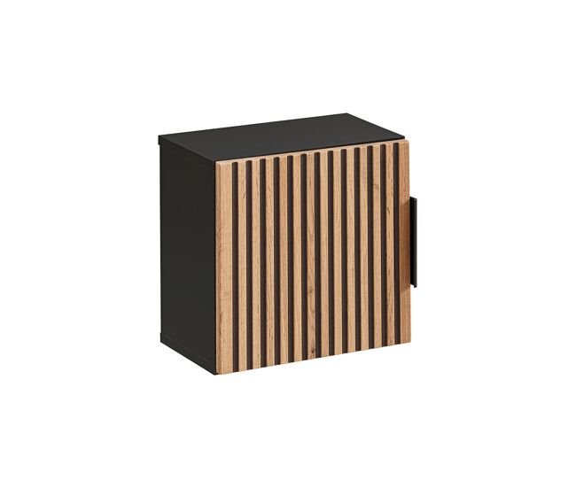Armario de pared 1 puerta gaia negro y madera
