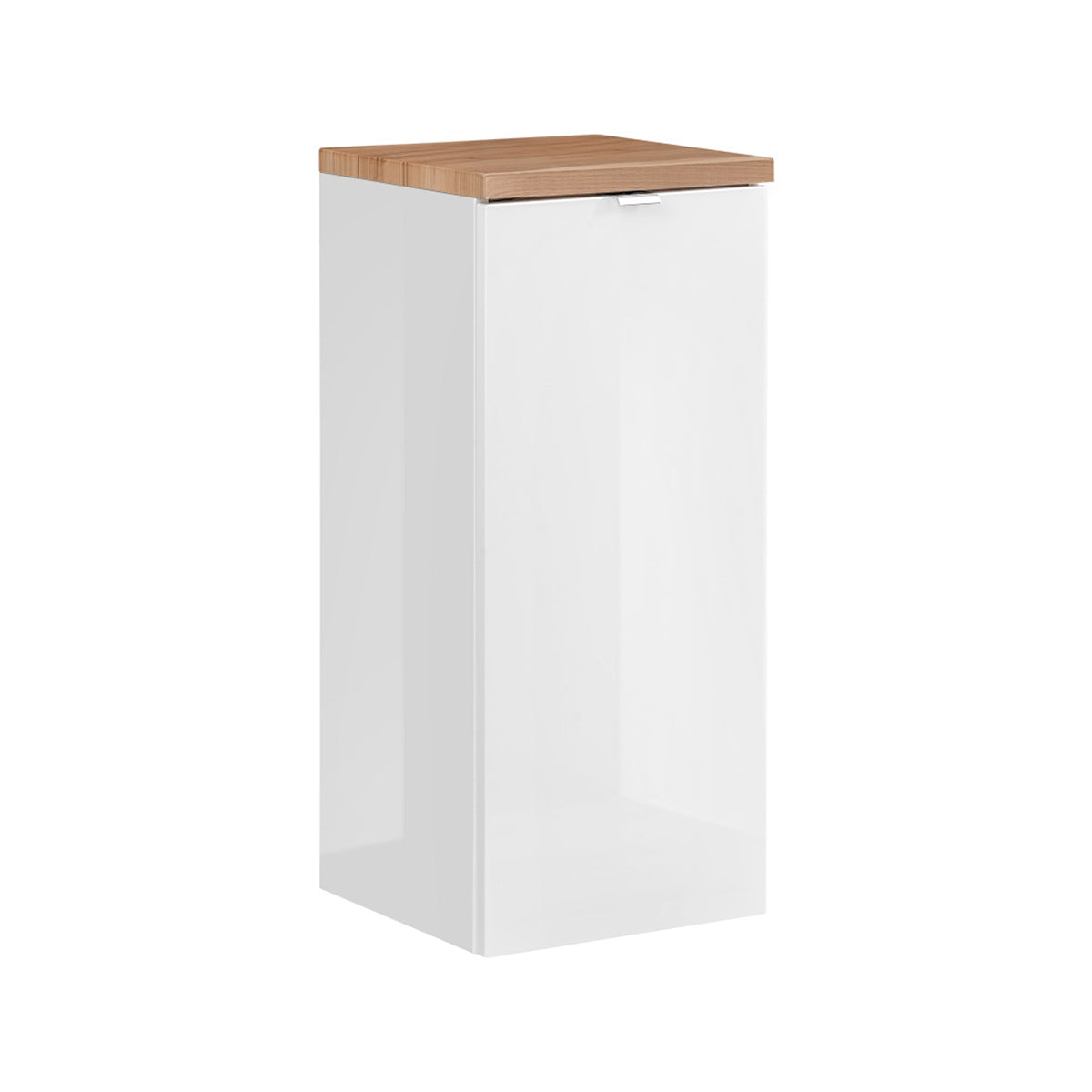 Media columna 1 puerta cesto para la ropa april blanco y madera