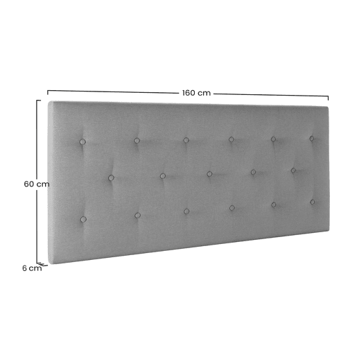 Cabeceira estofada Turin 160x60 cm Cinza