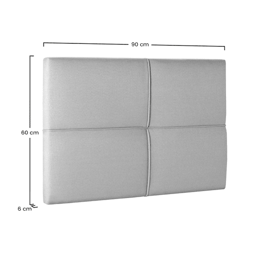Cabeceira estofada Sicilia 90x60 cm Bege