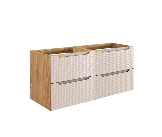 Mueble bajo lavabo 120cm Mallory Beige y madera