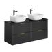 Conjunto de muebles con doble lavabo espejos LED y columna Adriel 120 Conjunto de muebles con doble lavabo espejos LED y columna Adriel 120 Madera