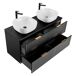 Conjunto de muebles con doble lavabo espejos LED y columna Adriel 120 Conjunto de muebles con doble lavabo espejos LED y columna Adriel 120 Madera