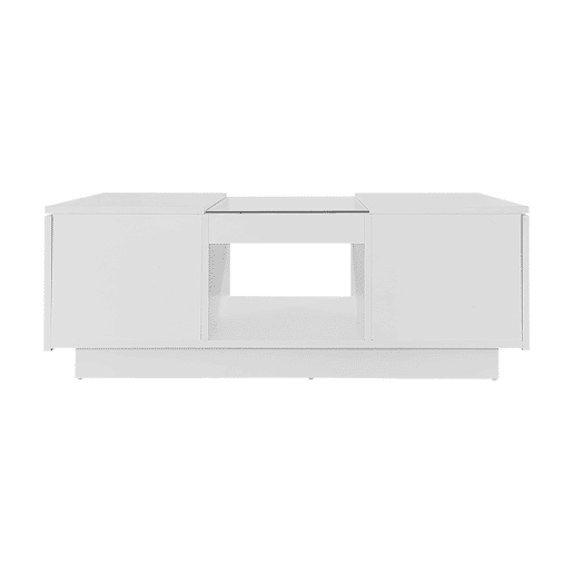 Mesa de centro com LED - 2 gavetas e 1 compartimento aberto - Branco Mesa de centro com LED - 2 gavetas e 1 compartimento aberto - Branco