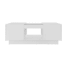 Mesa de centro com LED - 2 gavetas e 1 compartimento aberto - Branco