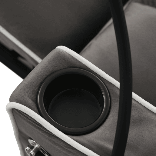 Poltrona retrátil de veludo - com suporte para copos + suporte para telemóvel - Cinzento