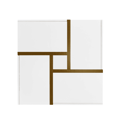 Mesa de centro - 4 gavetas - espaço de arrumação na parte inferior - 78x78x36cm - Branco e castanho