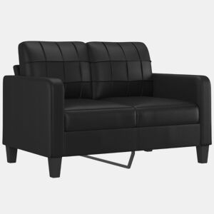 Sofá de 2 lugares - Sofá fixo 120 cm couro artificial preto