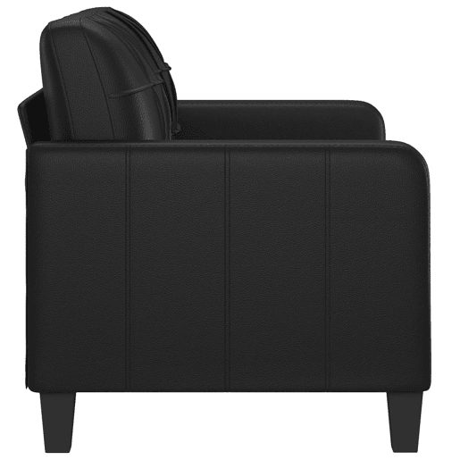 Sofá de 2 lugares - Sofá fixo 120 cm couro artificial preto