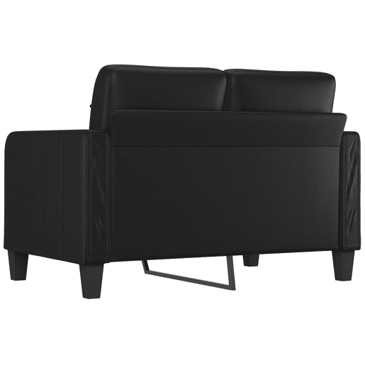 Sofá de 2 lugares - Sofá fixo 120 cm couro artificial preto