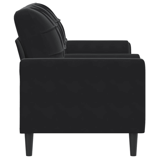 Sofá 2 lugares - Sofá fixo c almofadas decorativas 140 cm veludo preto