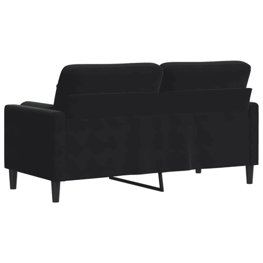 Sofá 2 lugares - Sofá fixo c almofadas decorativas 140 cm veludo preto