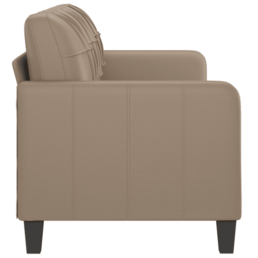 Sofá de 3 lugares - Sofá fixo 180 cm couro artificial cor cappuccino