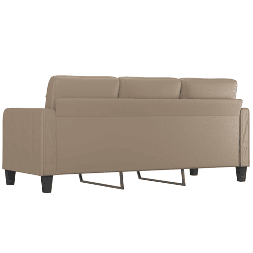 Sofá de 3 lugares - Sofá fixo 180 cm couro artificial cor cappuccino