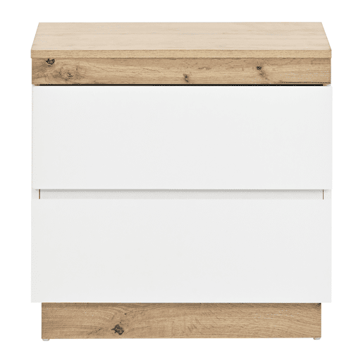 Mesa de cabeceira com 2 gavetas - Estilo escandinavo - Branco Mesa de cabeceira com 2 gavetas - Estilo escandinavo - Branco